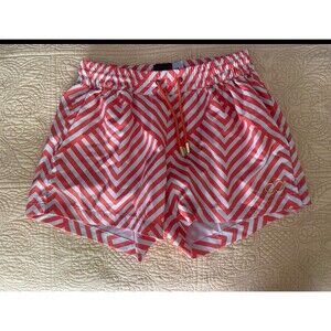 Men’s 2eros Chevron Swim Trunks in Orange/White - Small, Excellent Condition